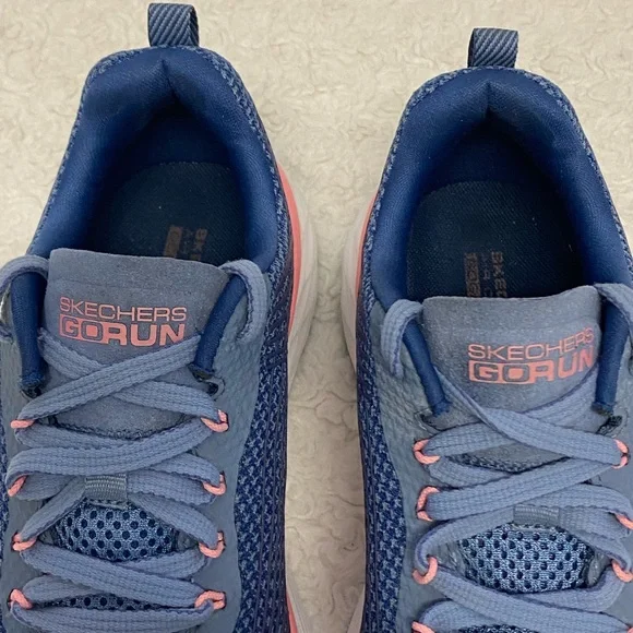 Skechers Womens Go Run Max Cushioning Elite Shoes Sneaker Size 7.5 Blue pink - Picture 6 of 12